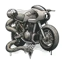 A sleek and modern tattoo featuring a sport motorcycle intertwined with a snake, symbolizing speed and agility tattoo design idea