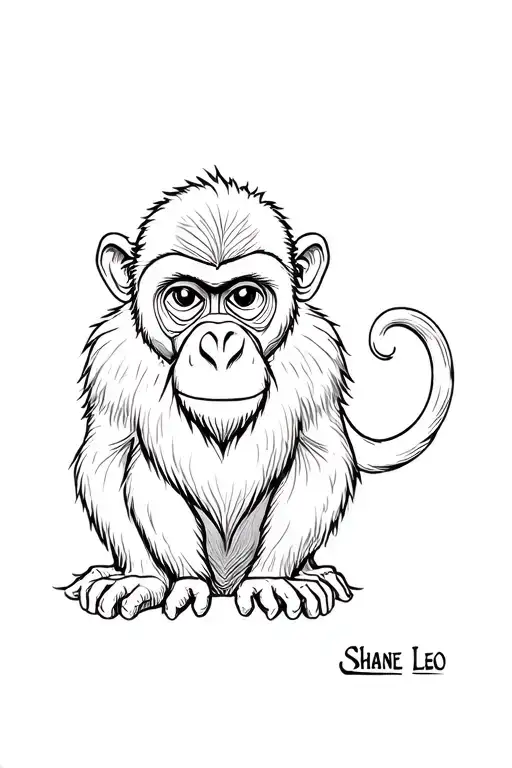 Shane Leo year of the monkey tattoo design idea