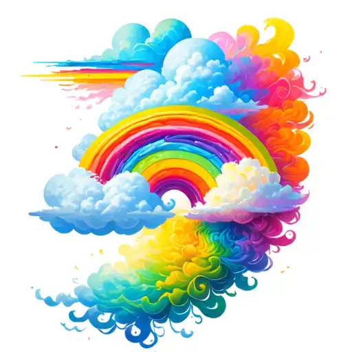 your the rainbow in my cloud transforming tattoo design idea