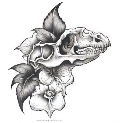 dinosaur skull tattoo design idea