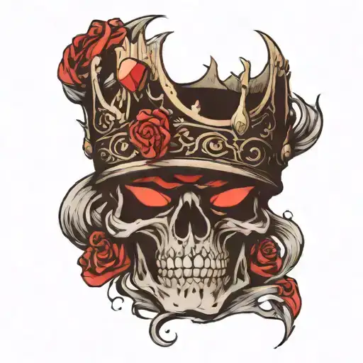 dark prince crown tattoo design idea