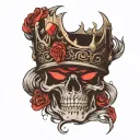 dark prince crown tattoo design idea