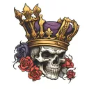 dark prince crown tattoo design idea