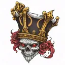 dark prince crown tattoo design idea