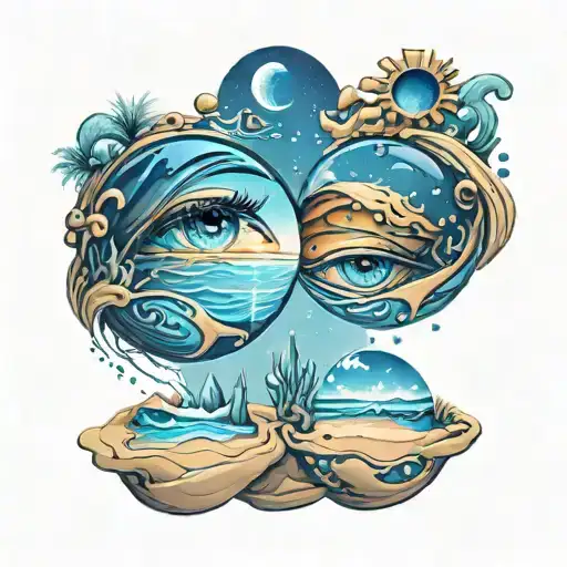 We are two grains of sand on the beach of the universe And our fears and sufferings are drops of water That fall on our eyelids from the sky tattoo design idea