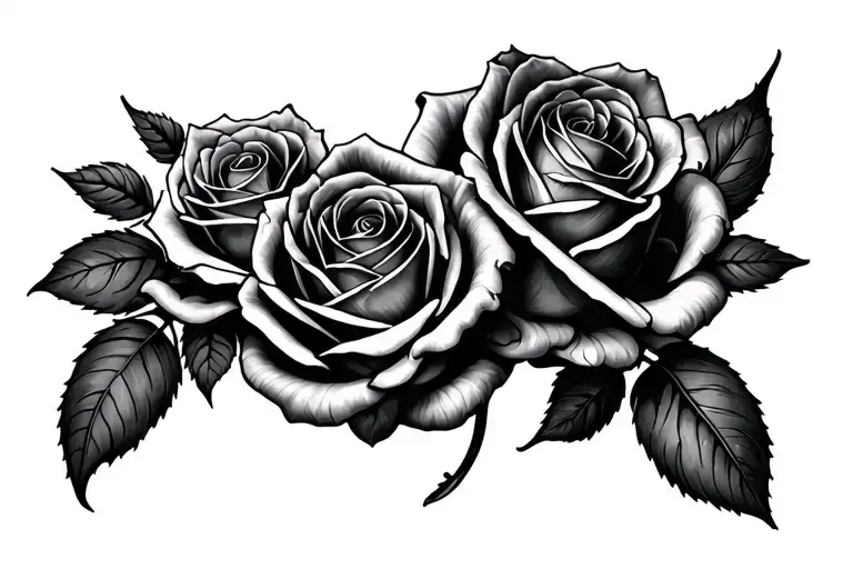 Anne Jolyne with roses tattoo design idea