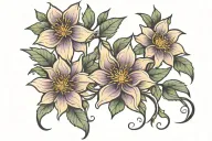 3 aster flower intertwined tattoo design idea