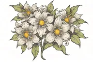 3 aster flower intertwined tattoo design idea