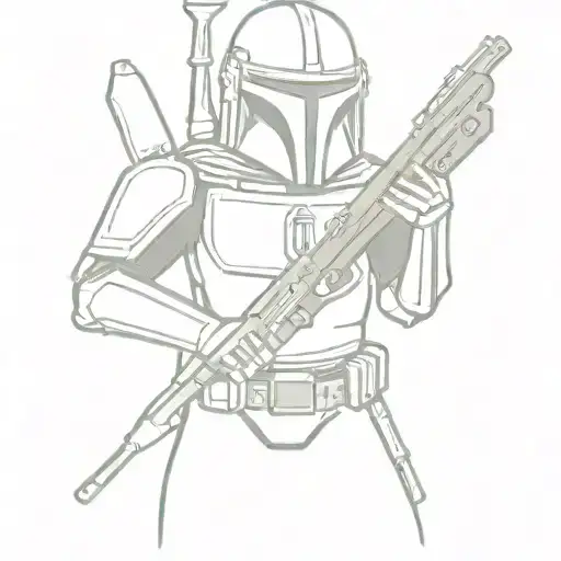 mandalorian with an ak47 tattoo design idea