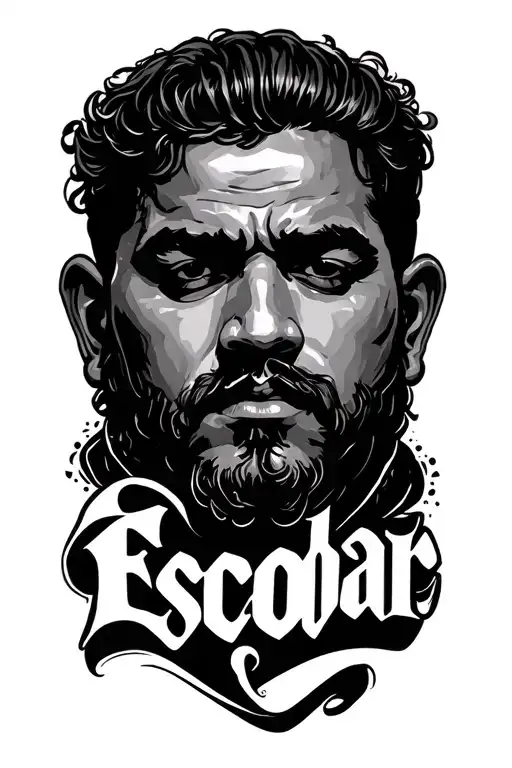 Escobar lettering tattoo design idea