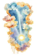 sun rays breaking through clouds tattoo design idea