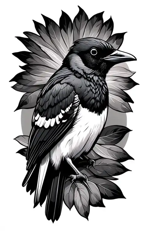 Australian Magpie tattoo design idea