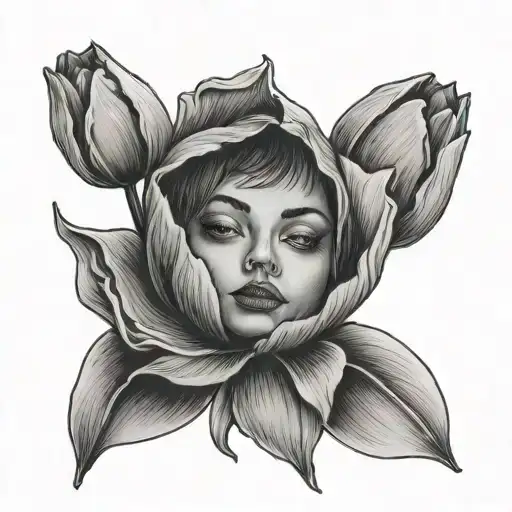 Anita with a tulip tattoo design idea