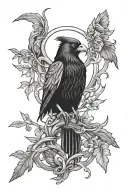 morrigan the crows perched tattoo design idea