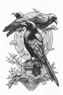 morrigan the crows perched tattoo design idea