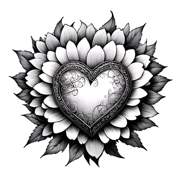 infinity heart flower tattoo design idea