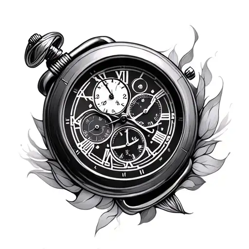timepiece tattoo design idea