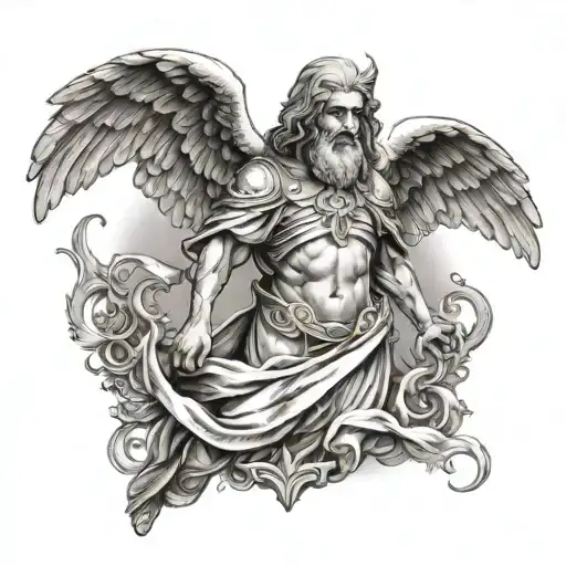 Ezekiel biblical angel tattoo design featuring tattoo design idea