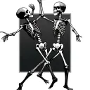 dancing skeleton  pair tattoo design idea