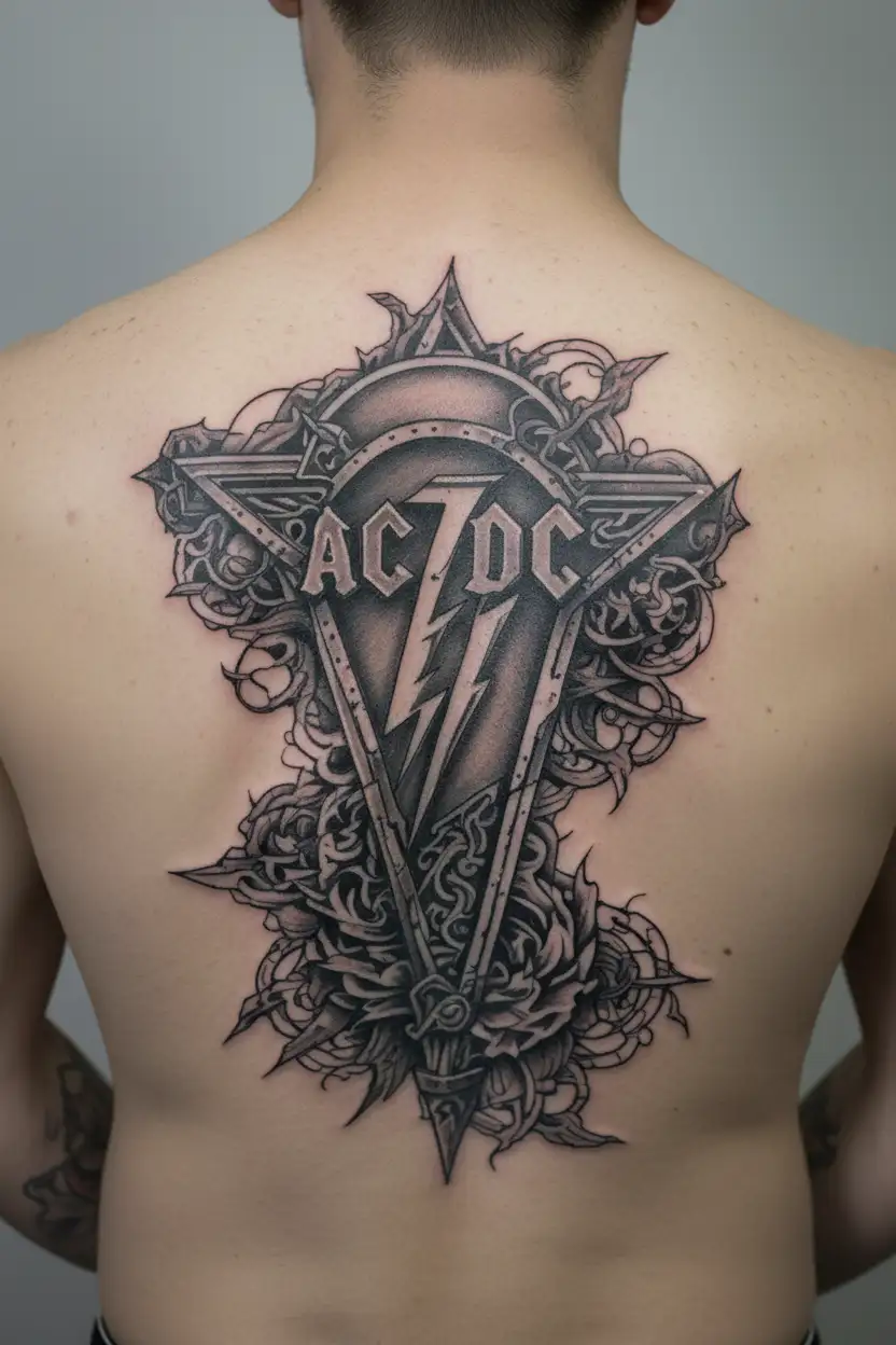 ac/dc voltage sign tattoo design idea