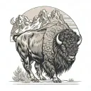 grand Teton bison tattoo design idea