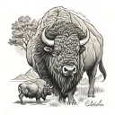 grand Teton bison tattoo design idea