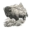 grand Teton bison tattoo design idea