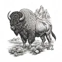 grand Teton bison tattoo design idea
