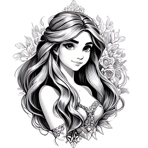 Rapunzel tattoo design idea