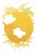 sun rays breaking through clouds tattoo design idea