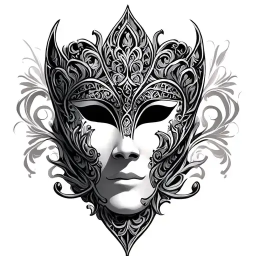 Venetian Mask tattoo design idea