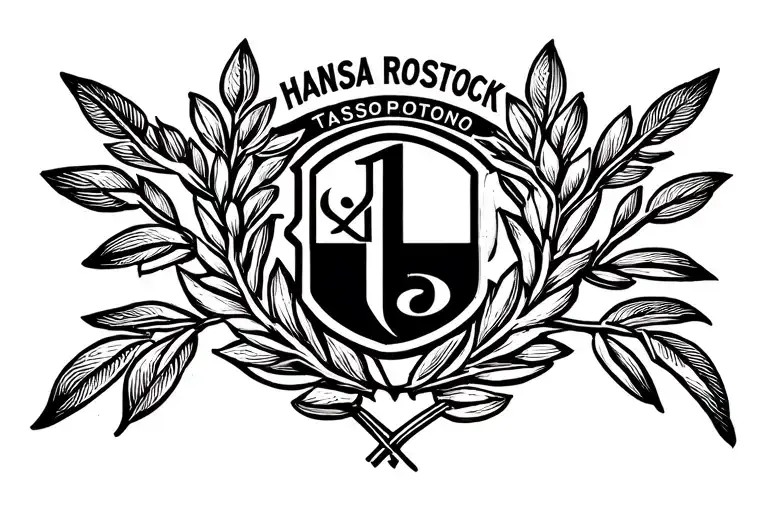 Hansa Rostock, laurel wreath and the logo or a very similar copy thereof tattoo design idea