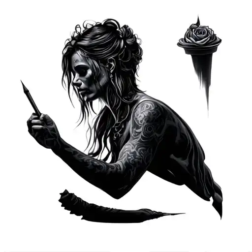 Crayon tattoo design idea