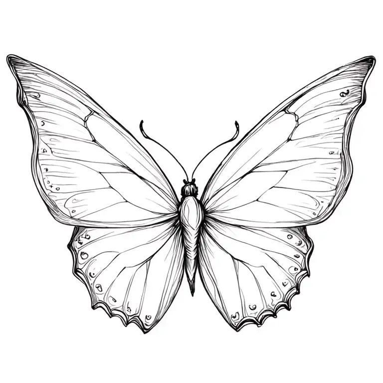 I want a butterfly tattoo for the back of my neck, I want it the size of my palm. I want it to be free and mystical and  tattoo design idea
