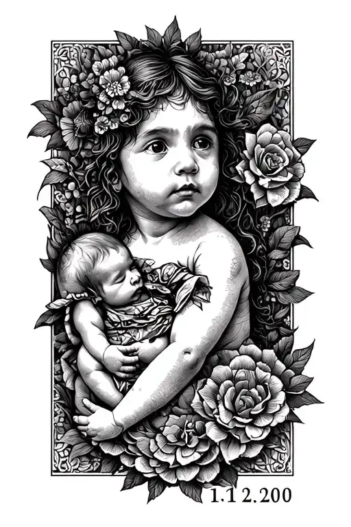 Child Birth Date 14 12 2010 Name tattoo design idea