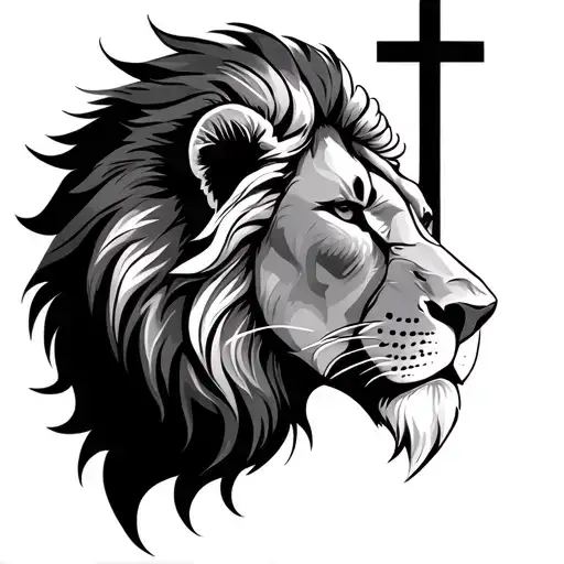 Lion Christian tattoo design idea