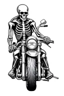 Skeleton on a Harley Davidson motorcycle tattoo design idea