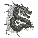 Polynesian dragon wrapped tattoo design idea