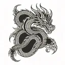 Polynesian dragon wrapped tattoo design idea