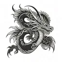 Polynesian dragon wrapped tattoo design idea