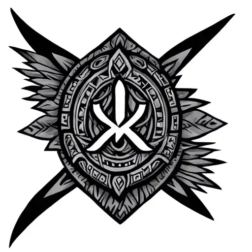 serenity prayer w aztec tattoo design idea