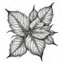 leaf line work tattoo design idea