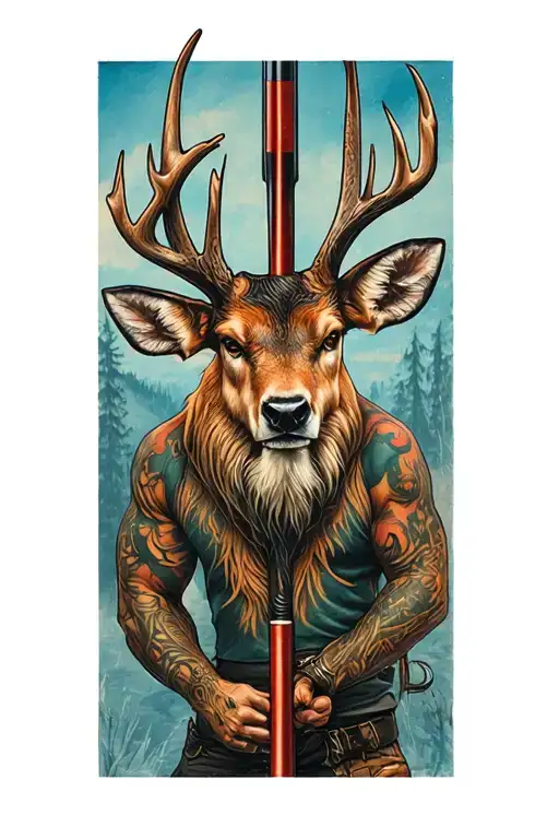modern hunting arrow tattoo design idea