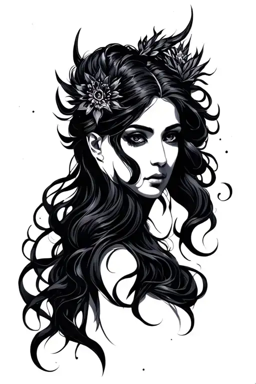 goddess nyx tattoo design idea