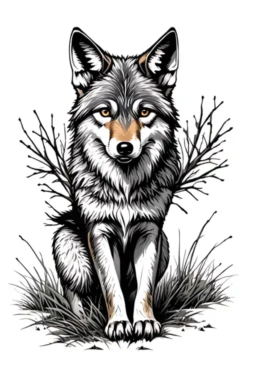 hunting coyotes. and bobcats tattoo design idea