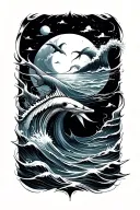 ocean theme tattoo design idea