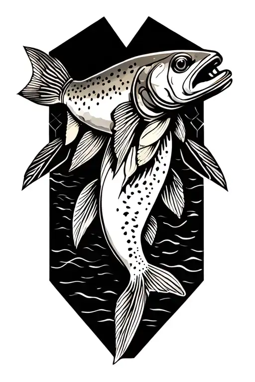 Trout tattoo design idea