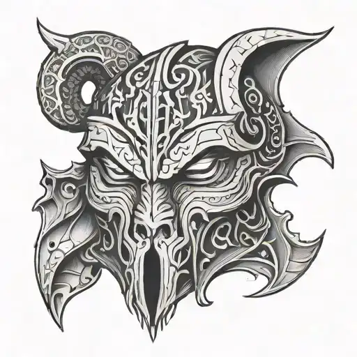 Create a Nordic style tattoo design similar to god of war Baldur's tattoo without any animals in it  tattoo design idea