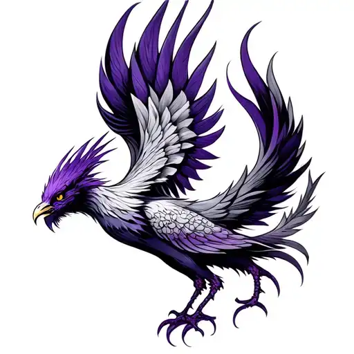 Purple Phoenix tattoo design idea