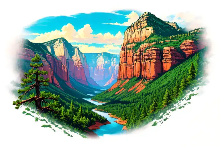 zion national park tattoo design idea